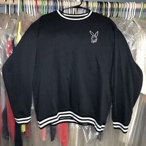 Superrradical Black Large Size Playboy Nirvana Sweatshirt Embroidered Logo Used